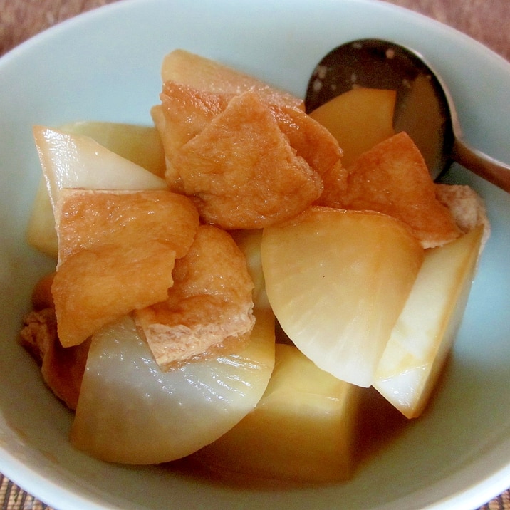 圧力鍋で大根と油揚げのめんつゆ煮